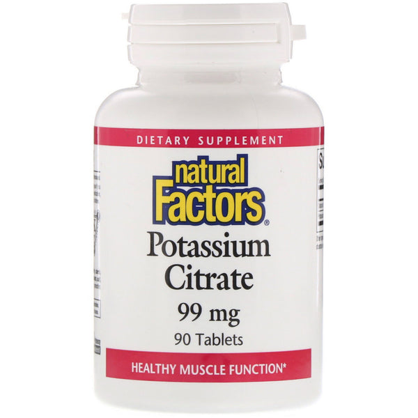 Natural Factors, Potassium Citrate, 99 mg, 90 Tablets - The Supplement Shop