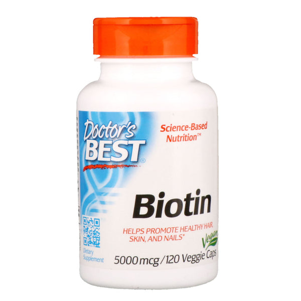 Doctor's Best, Biotin, 5,000 mcg, 120 Veggie Caps - The Supplement Shop