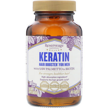 ReserveAge Nutrition, Keratin Hair Booster for Men, 60 Capsules