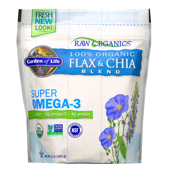 Garden of Life, 100% Organic Flax & Chia Blend, 12 oz (340 g) - The Supplement Shop