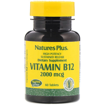 Nature's Plus, Vitamin B-12, 2000 mcg, 60 Tablets