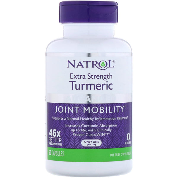 Natrol, Extra Strength Turmeric, Advanced, 60 Capsules - The Supplement Shop