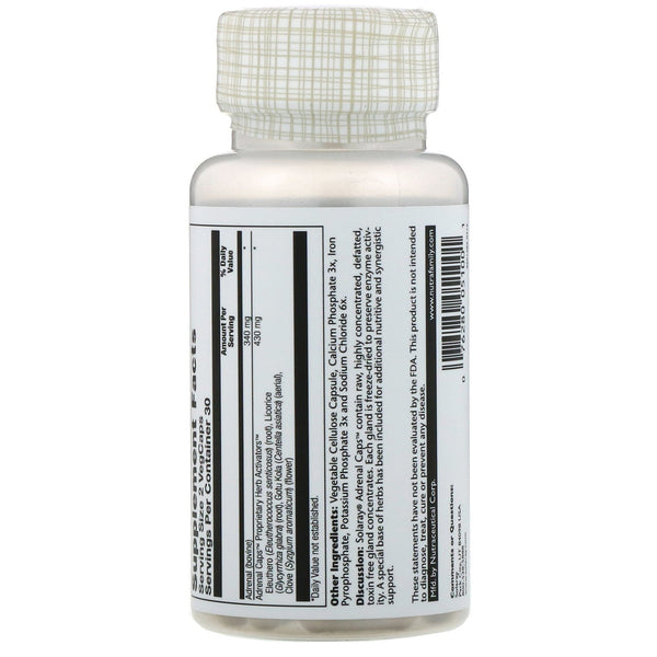 Solaray, Adrenal Caps, 60 VegCaps - The Supplement Shop