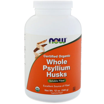 Now Foods, Certifed Organic Whole Psyllium Husks, 12 oz (340 g)