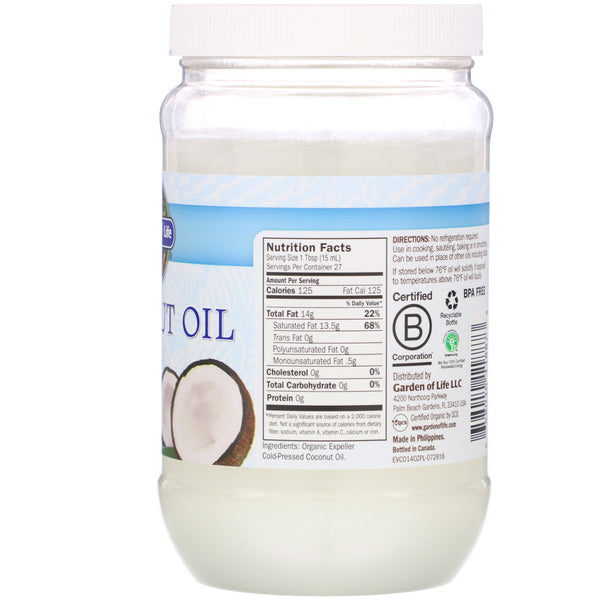 Garden of Life, Raw Extra Virgin Coconut Oil, 14 fl oz (414 ml) - The Supplement Shop