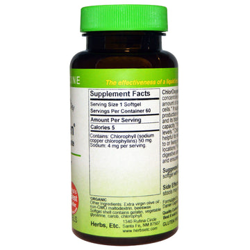 Herbs Etc., ChlorOxygen, Chlorophyll Concentrate, 60 Fast-Acting Softgels