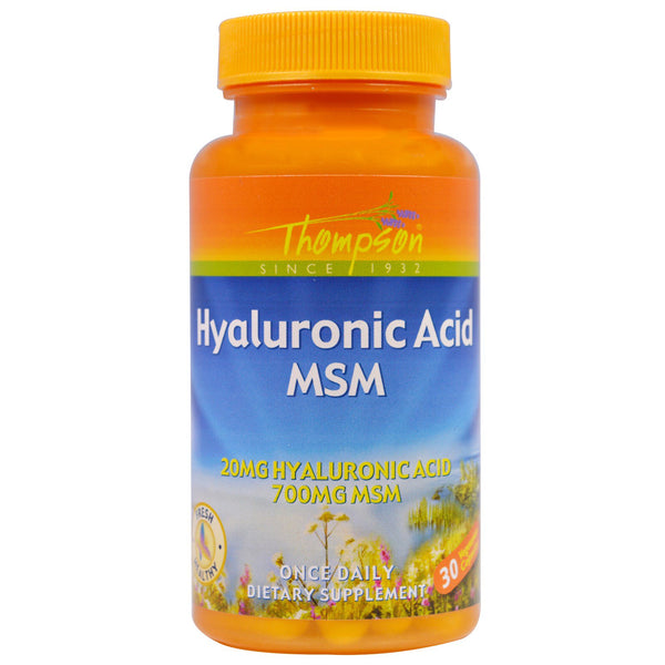 Thompson, Hyaluronic Acid MSM, 30 Vegetarian Capsules - The Supplement Shop