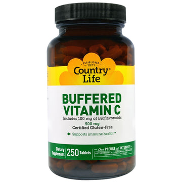 Country Life, Buffered Vitamin C, 500 mg, 250 Tablets