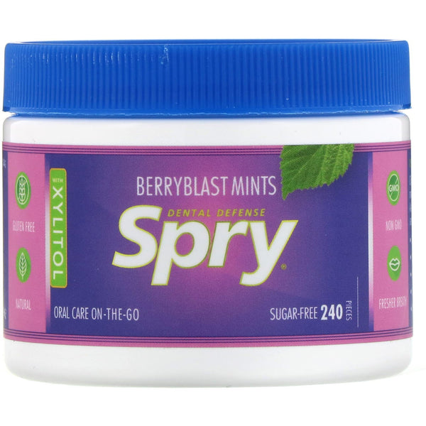 Xlear, Spry, Berryblast Mints, Sugar Free, 240 Count, (144 g) - The Supplement Shop