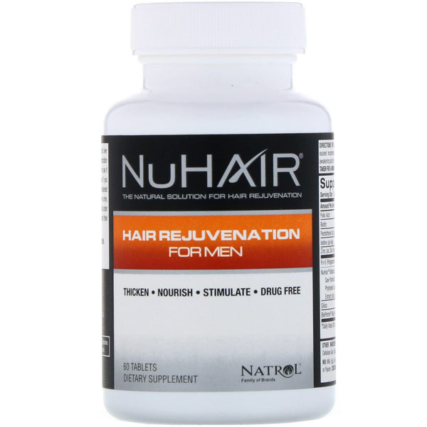 Natrol, NuHair, Hair Rejuvenation for Men, 60 Tablets - The Supplement Shop