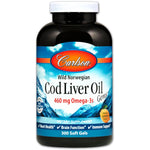 Carlson Labs, Wild Norwegian Cod Liver Oil Gems, Natural Lemon Flavor, 300 Soft Gels - The Supplement Shop