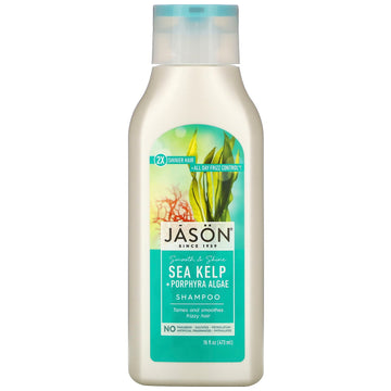Jason Natural, Smooth & Shine Shampoo, Sea Kelp + Porphyra Algae, 16 fl oz (473 ml)