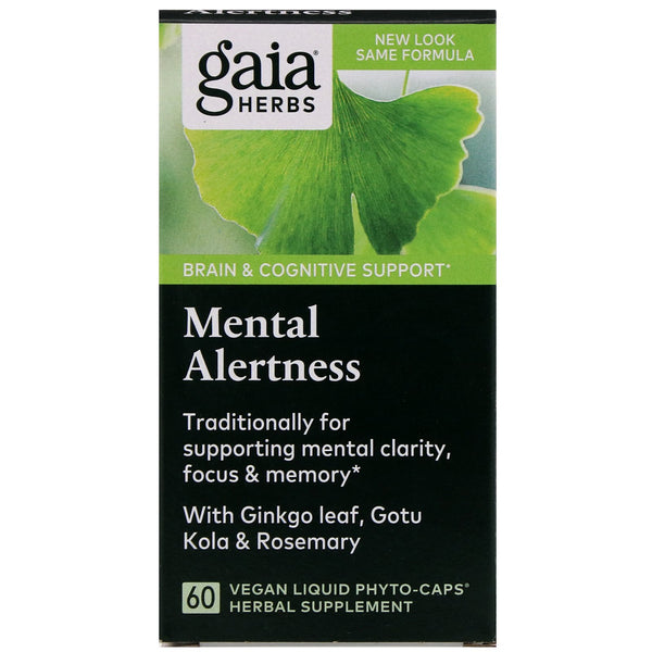 Gaia Herbs, DailyWellness, Mental Alertness, 60 Vegetarian Liquid Phyto-Caps - The Supplement Shop