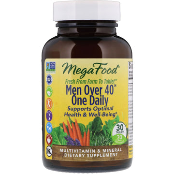 MegaFood, Men Over 40 One Daily, Iron Free Formula, 30 Tablets