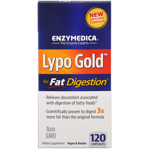 Enzymedica, Lypo Gold, For Fat Digestion, 120 Capsules - The Supplement Shop