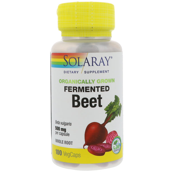 Solaray, Organically Grown Fermented Beet, 500 mg, 100 VegCaps - The Supplement Shop
