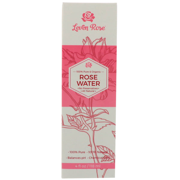 Leven Rose, 100% Pure & Organic Rose Water , 4 fl oz (118 ml) - The Supplement Shop