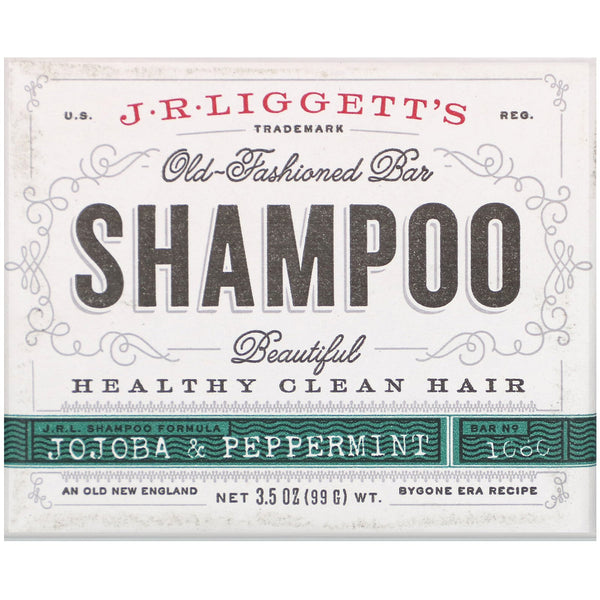 J.R. Liggett's, Old Fashioned Shampoo Bar, Jojoba & Peppermint, 3.5 oz (99 g) - The Supplement Shop