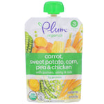 Plum Organics, Organic Baby Food, Stage 3, Carrot, Sweet Potato, Corn, Pea & Chicken with Quinoa, Celery & Leek, 4 oz (113 g) - The Supplement Shop