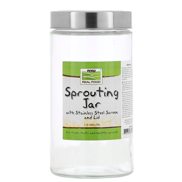 Now Foods, Sprouting Jar, 1/2 Gallon - The Supplement Shop