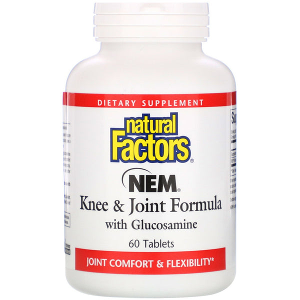 Natural Factors, NEM Knee & Joint Formula with Glucosamine, 60 Tablets - The Supplement Shop