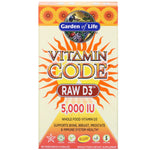 Garden of Life, Vitamin Code, RAW D3, 5,000 IU, 60 Vegetarian Capsules - The Supplement Shop