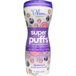 Plum Organics, Super Puffs, Organic Veggie, Fruit & Grain Puffs, Blueberry & Purple Sweet Potato, 1.5 oz (42 g) - The Supplement Shop