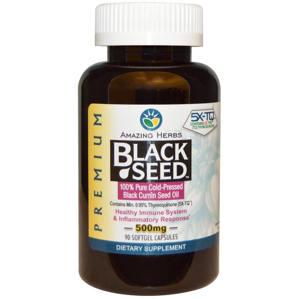 Amazing Herbs, Black Seed, 500 mg, 90 Softgel Capsules - The Supplement Shop