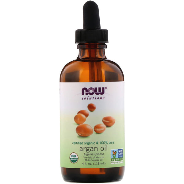 Now Foods, Solutions, Certified Organic & 100% Pure Argan Oil, 4 fl oz (118 ml) - The Supplement Shop