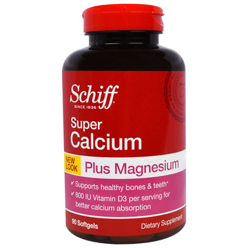 Schiff, Super Calcium, Plus Magnesium, 90 Softgels