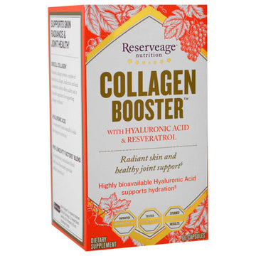 ReserveAge Nutrition, Collagen Booster with Hyaluronic Acid & Resveratrol, 60 Capsules