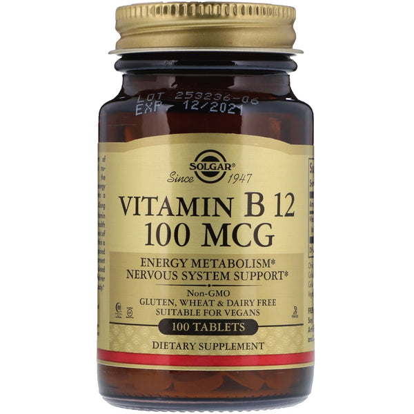 Solgar, Vitamin B12, 100 mcg, 100 Tablets - The Supplement Shop