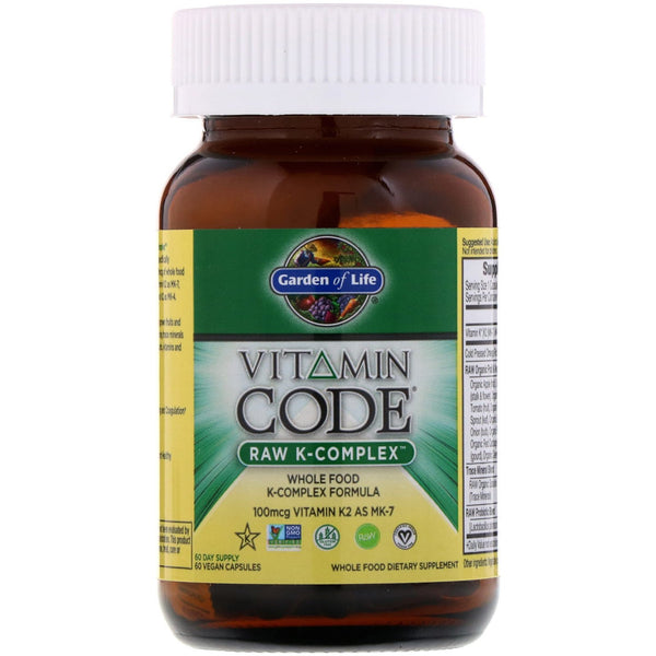 Garden of Life, Vitamin Code, RAW K-Complex, 60 Vegan Capsules - The Supplement Shop