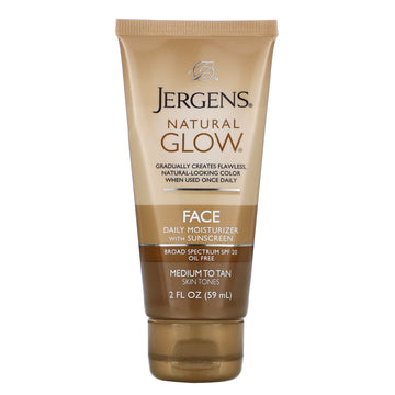 Jergens, Natural Glow, Face Daily Moisturizer, SPF 20, Medium to Tan, 2 fl oz (59 ml)