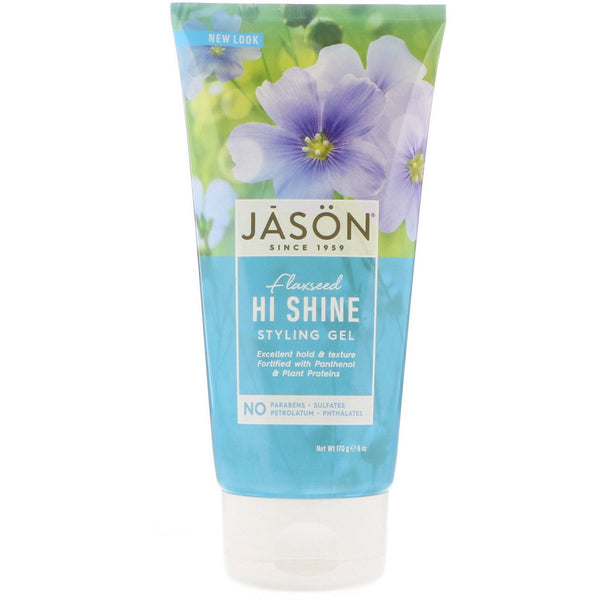 Jason Natural, Styling Gel, Flaxseed Hi Shine, 6 oz (170 g) - The Supplement Shop