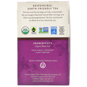 Choice Organic Teas, Organic, English Breakfast, Black Tea, 16 Tea Bags, 1.12 oz (32 g)
