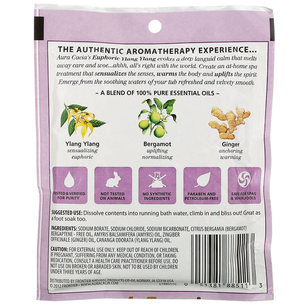 Aura Cacia, Aromatherapy Mineral Bath, Euphoric Ylang Ylang, 2.5 oz (70.9 g) - The Supplement Shop