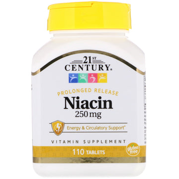 21st Century, Niacin, Prolonged Release, 250 mg, 110 Tablets