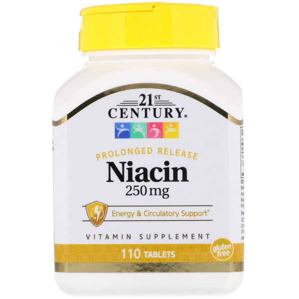 21st Century, Niacin, Prolonged Release, 250 mg, 110 Tablets - The Supplement Shop