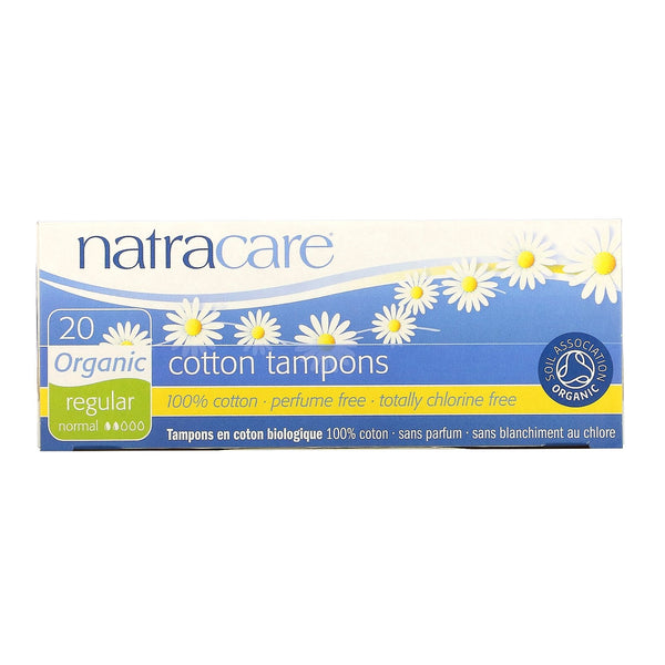 Natracare, Organic Cotton Tampons, Regular, 20 Tampons - The Supplement Shop