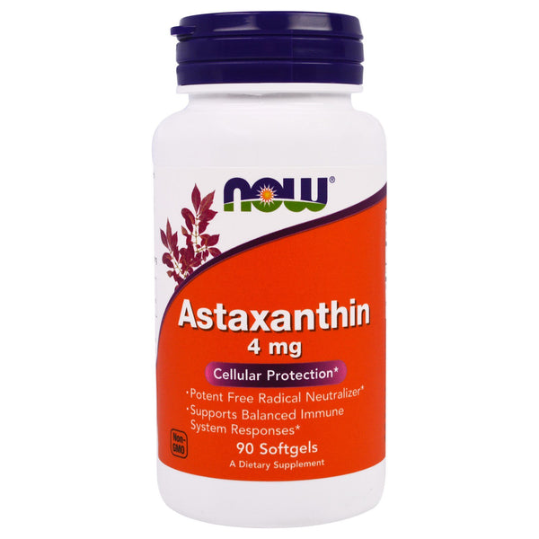 Now Foods, Astaxanthin, 4 mg, 90 Softgels - The Supplement Shop