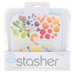 Stasher, Reusable Silicone Food Bag, Sandwich Size Medium, Clear, 15 fl oz (450 ml) - The Supplement Shop
