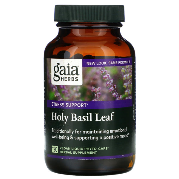 Gaia Herbs, Holy Basil Leaf, 120 Vegan Liquid Phyto-Caps - The Supplement Shop