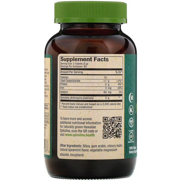 Nutrex Hawaii, Pure Hawaiian Spirulina, Spearmint, 1,000 mg, 180 Tablets - The Supplement Shop