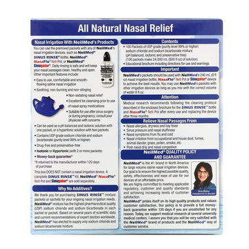 NeilMed, Sinus Rinse®, All Natural Sinus Relief, 100 Premixed Packets