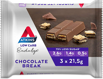 Atkins Endulge Chocolate Break Bars | 3 x 21.5g