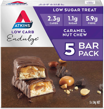 Atkins Endulge Caramel Nut Chew Bars | 5x34g
