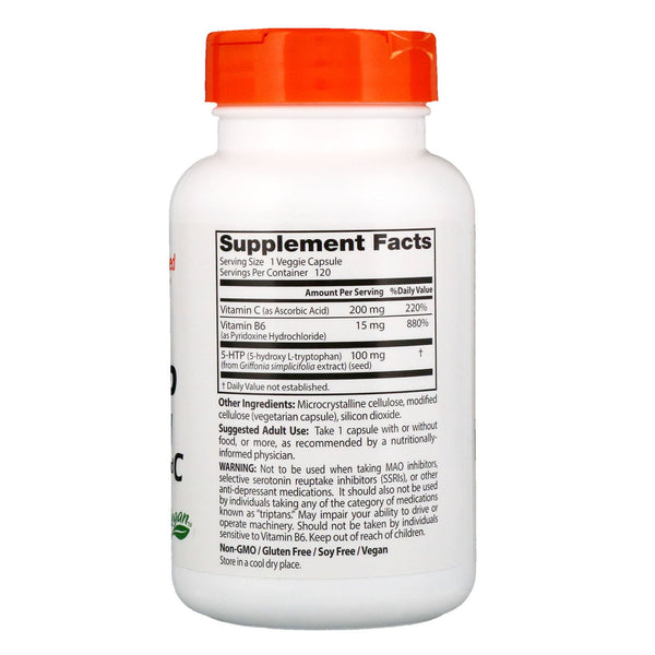 Doctor's Best, 5-HTP, Enhanced with Vitamins B6 & C, 120 Veggie Caps - The Supplement Shop