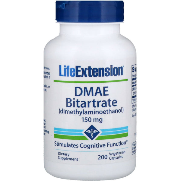 Life Extension, DMAE Bitartrate, 150 mg, 200 Vegetarian Capsules - The Supplement Shop