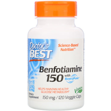 Doctor's Best, Benfotiamine 150  with BenfoPure, 150 mg, 120 Veggie Caps